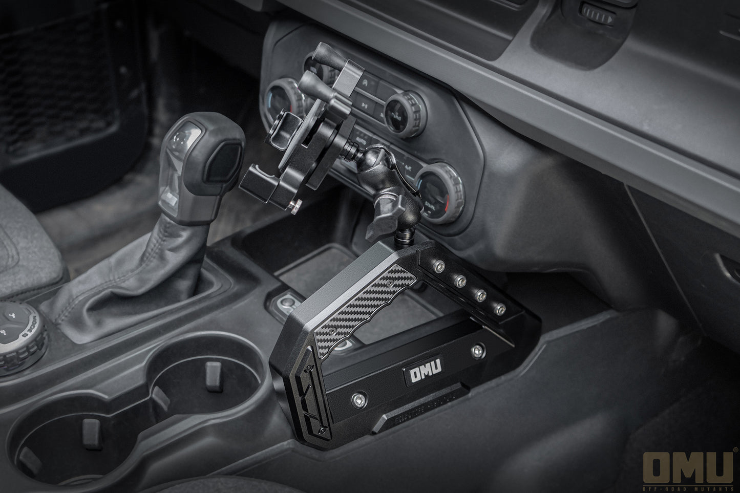 OMU Genesis Series Aluminum Center Console Grab Handle With Phone Holder For Ford Bronco