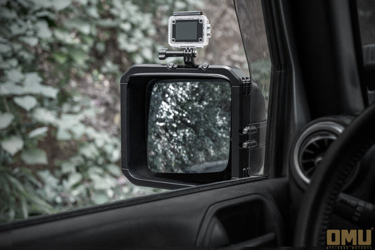 OMU Genesis Series Rearview Mirror Rain Shield Frame For Jeep Wrangler JK