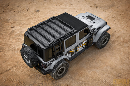 OMU Genesis Series Multifunctional Aluminum Roof Luggage Rack With Rear Window Side Ladder For Jeep Wrangler JL