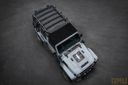 OMU Genesis Series Multifunctional Aluminum Roof Luggage Rack With Rear Window Side Ladder For Jeep Wrangler JL