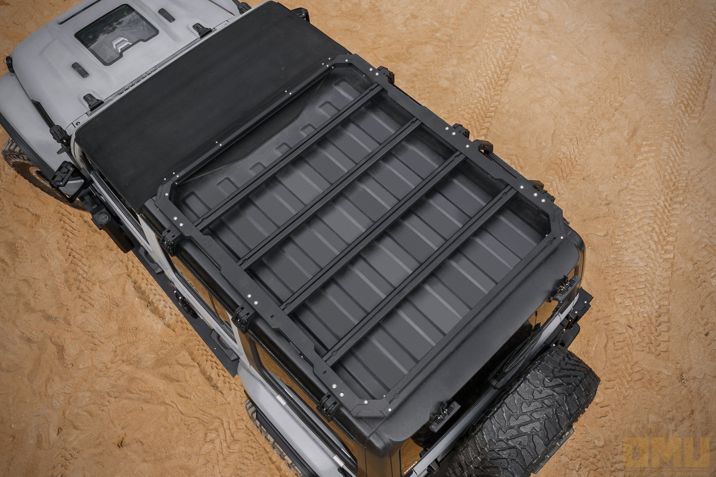OMU Genesis Series Multifunctional Aluminum Roof Luggage Rack With Rear Window Side Ladder For Jeep Wrangler JL