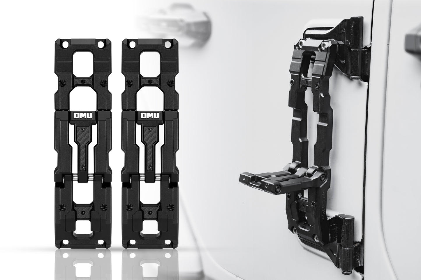 OMU  Genesis Series Door Hinge Step Aluminum Folding Foot Pedal for Jeep Wrangler JK JL JT
