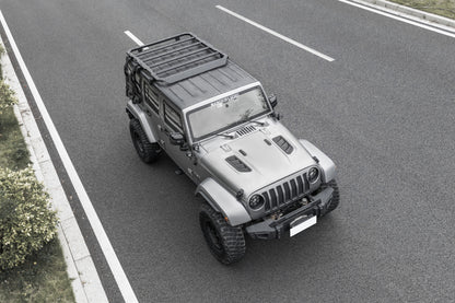 OMU Genesis Series Multifunctional Aluminum Roof Luggage Rack With Rear Window Side Ladder For Jeep Wrangler JK