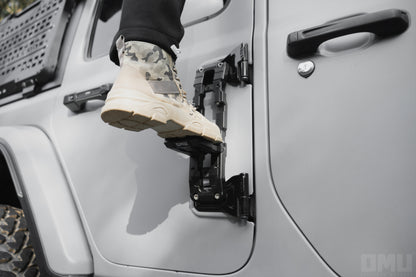 OMU  Genesis Series Door Hinge Step Aluminum Folding Foot Pedal for Jeep Wrangler JK JL JT