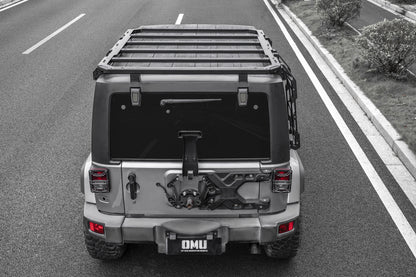 OMU Genesis Series Multifunctional Aluminum Roof Luggage Rack With Rear Window Side Ladder For Jeep Wrangler JK