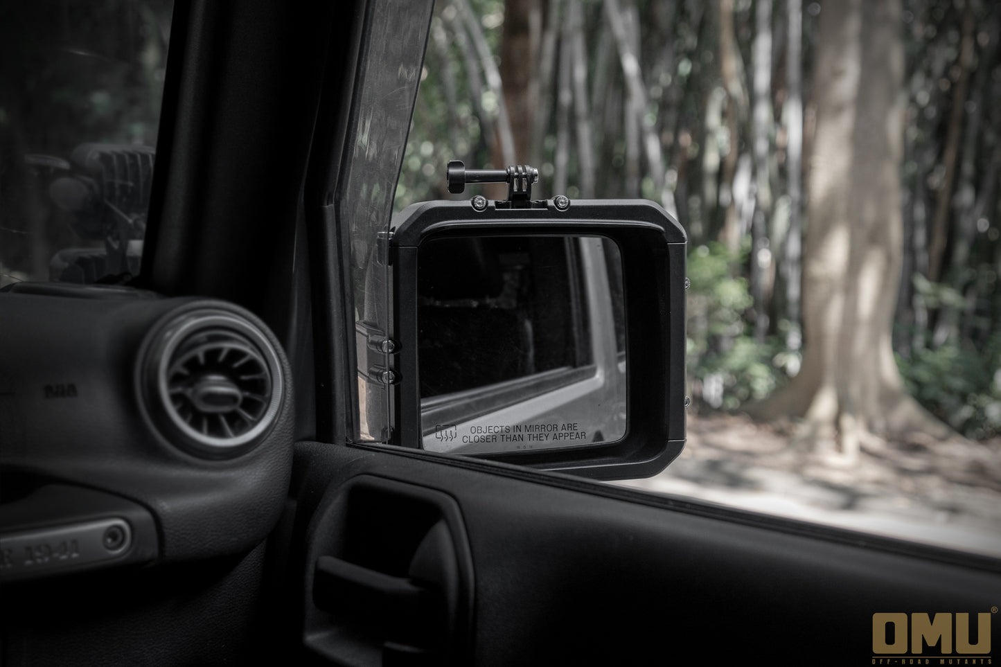 【Presale】OMU Genesis Series Aluminum Rearview Mirror Rain Shield Frame For Jeep Wrangler JK