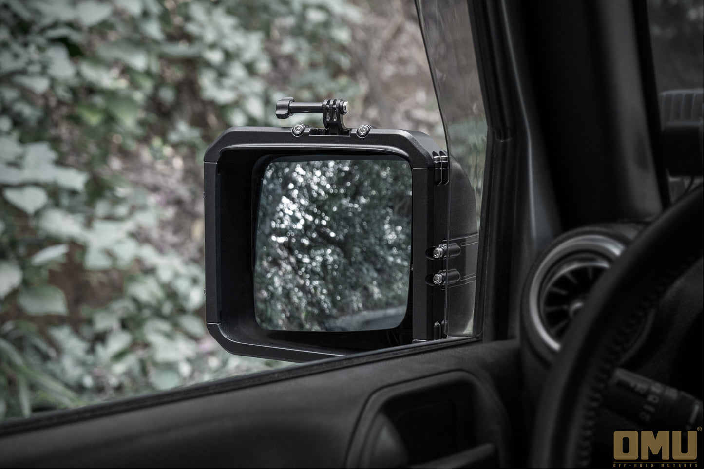 【Presale】OMU Genesis Series Aluminum Rearview Mirror Rain Shield Frame For Jeep Wrangler JK
