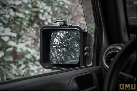【Presale】OMU Genesis Series Aluminum Rearview Mirror Rain Shield Frame For Jeep Wrangler JK