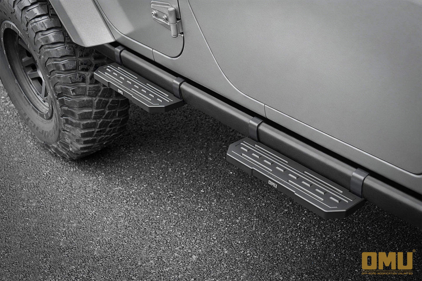 OMU Genesis Series  Running Board Side Step For Jeep Wrangler JK with Rubicon OEM side bar