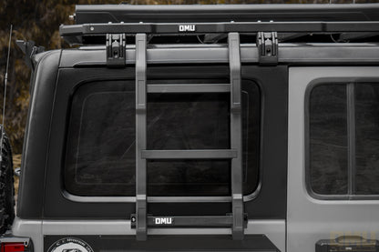 OMU Genesis Series Multifunctional Aluminum Roof Luggage Rack With Rear Window Side Ladder For Jeep Wrangler JL
