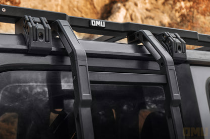 OMU Genesis Series Multifunctional Aluminum Roof Luggage Rack With Rear Window Side Ladder For Jeep Wrangler JL