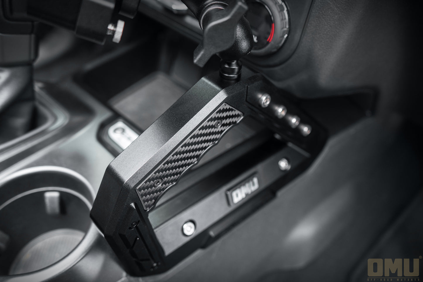 OMU Genesis Series Aluminum Center Console Grab Handle With Phone Holder For Ford Bronco