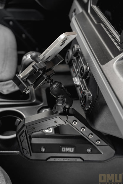 OMU Genesis Series Aluminum Center Console Grab Handle With Phone Holder For Ford Bronco