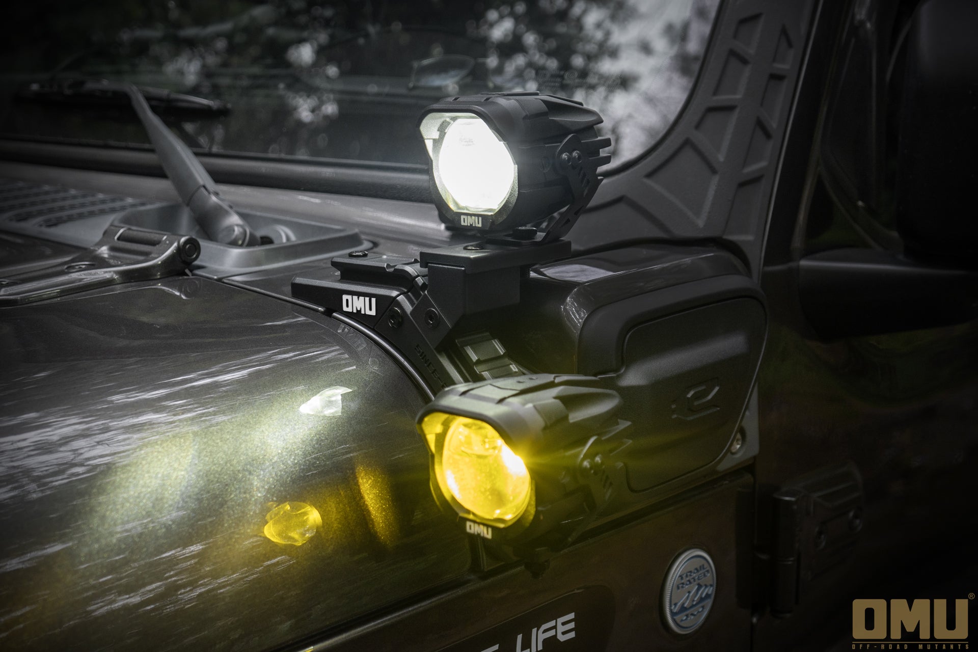 OMU Genesis Series A-Pillar Light System Mount For Jeep Wrangler