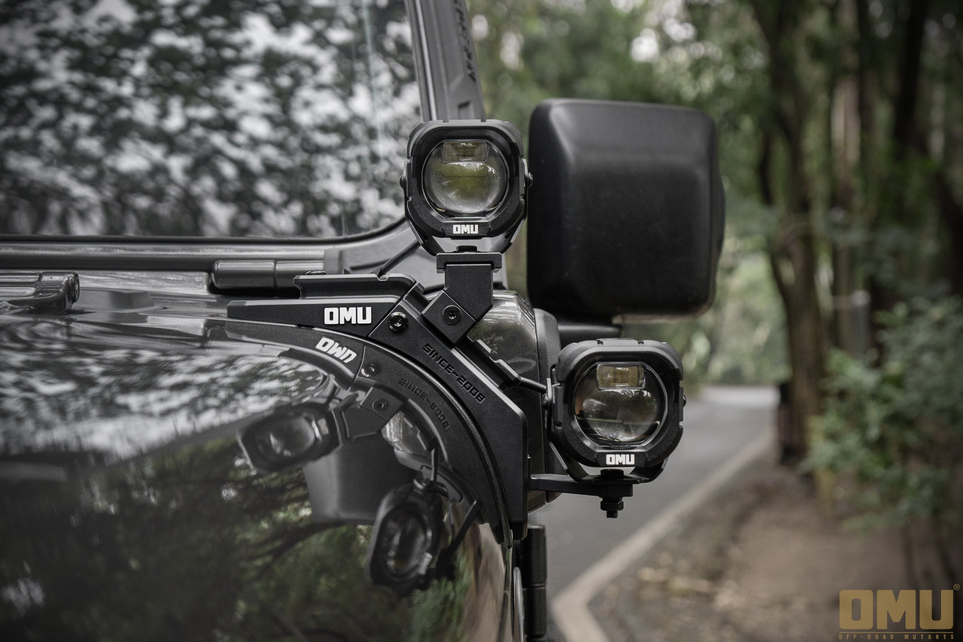 OMU Genesis Series A-Pillar Light System Mount For Jeep Wrangler