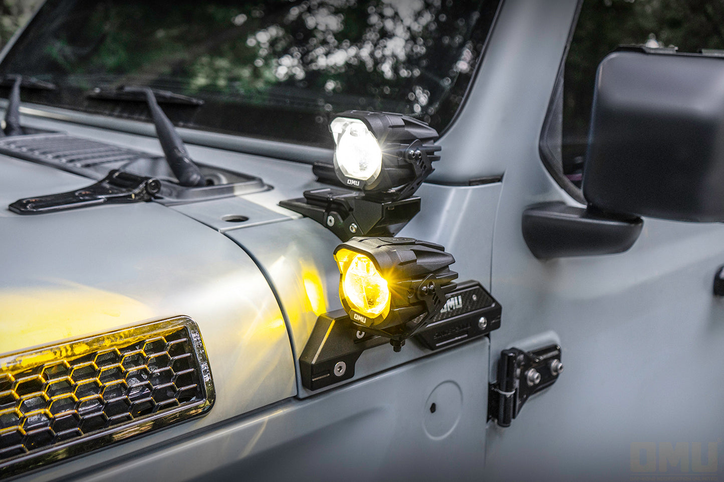 OMU Genesis Series Aluminum High Low Beam Switchable A-Pillar Spotlight For Vehicle Jeep Ford Etc